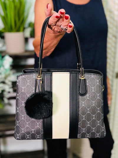 Designer Inspired Handbag-Black & White