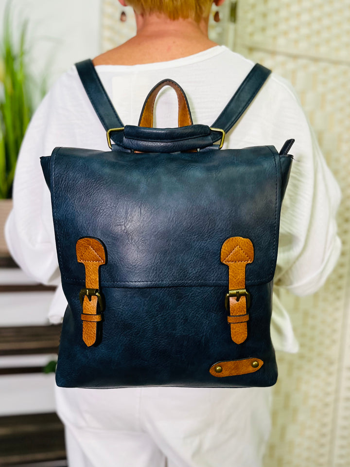 Satchel Backpack-Navy