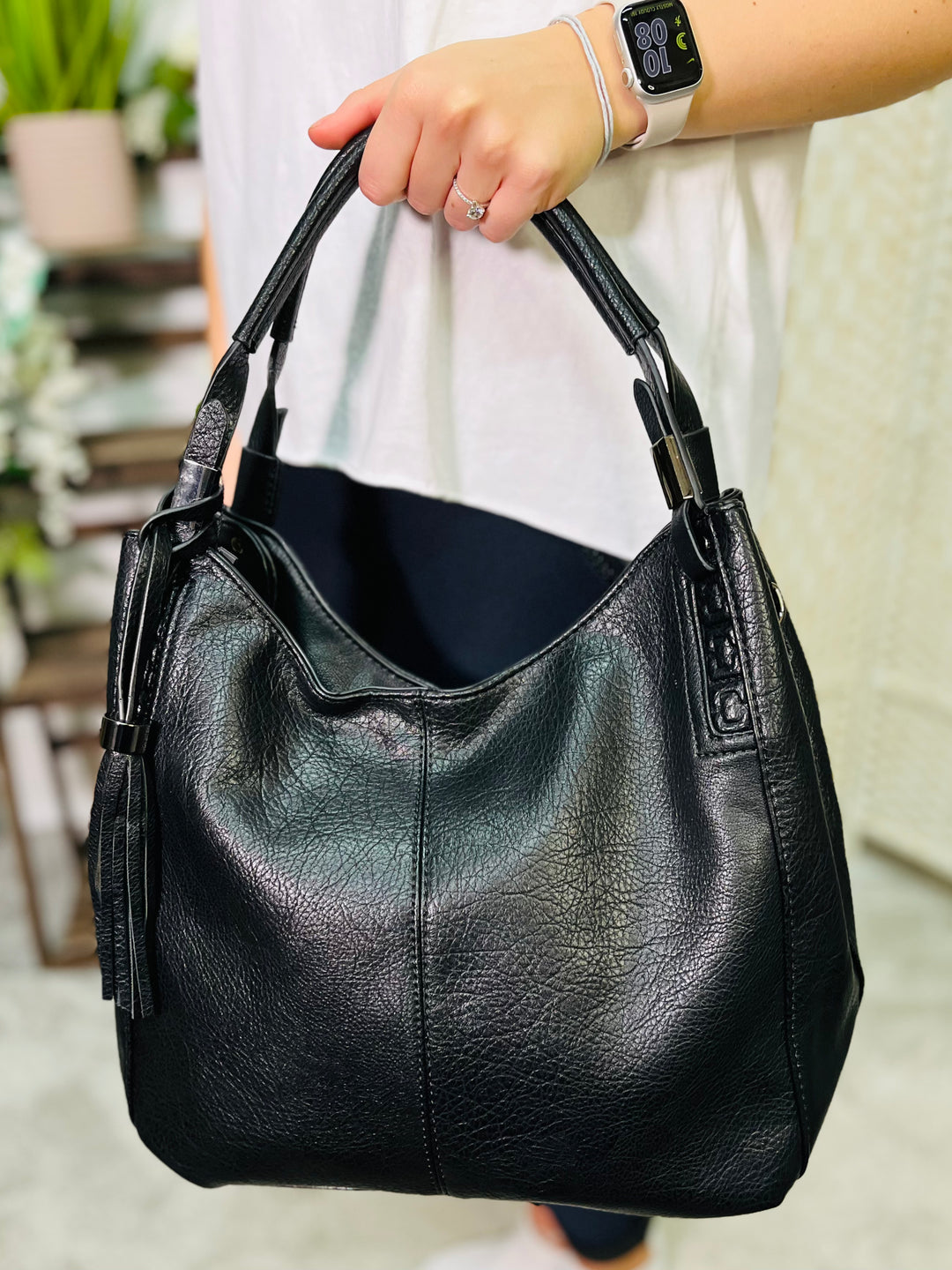 Hobo Handbag-Black