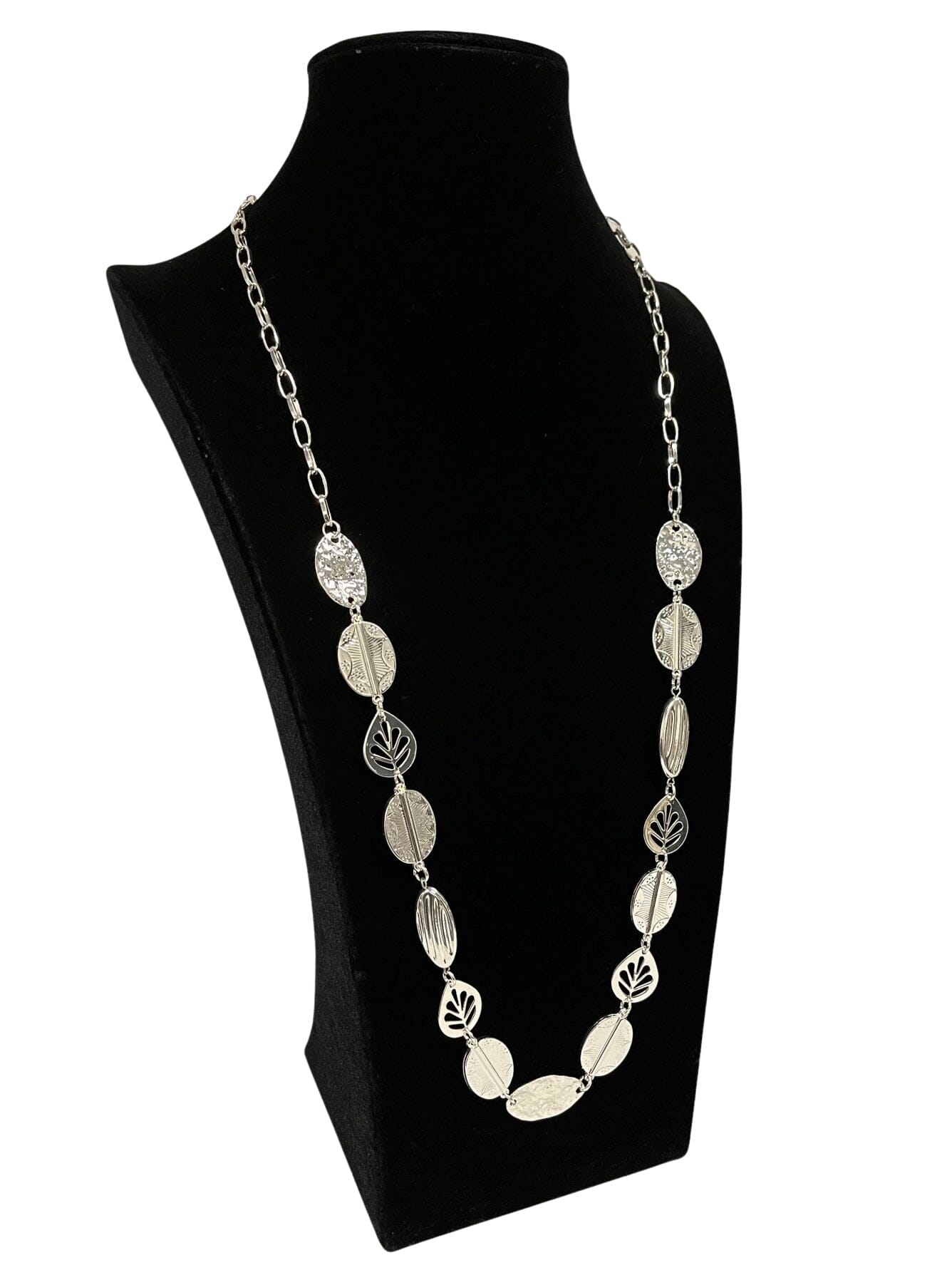 Silver Long Statement Necklace