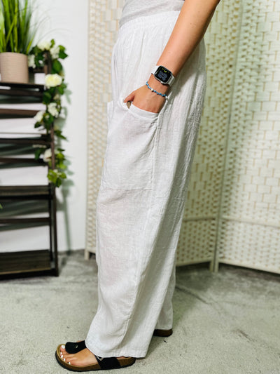 "BAILEY" Linen Trousers-White