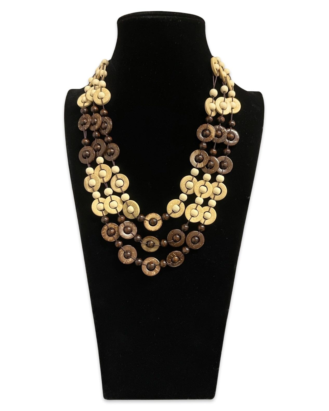 Brown & Sand Long Statement Necklace