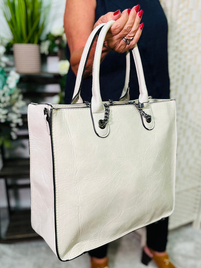 Shopper Handbag-White
