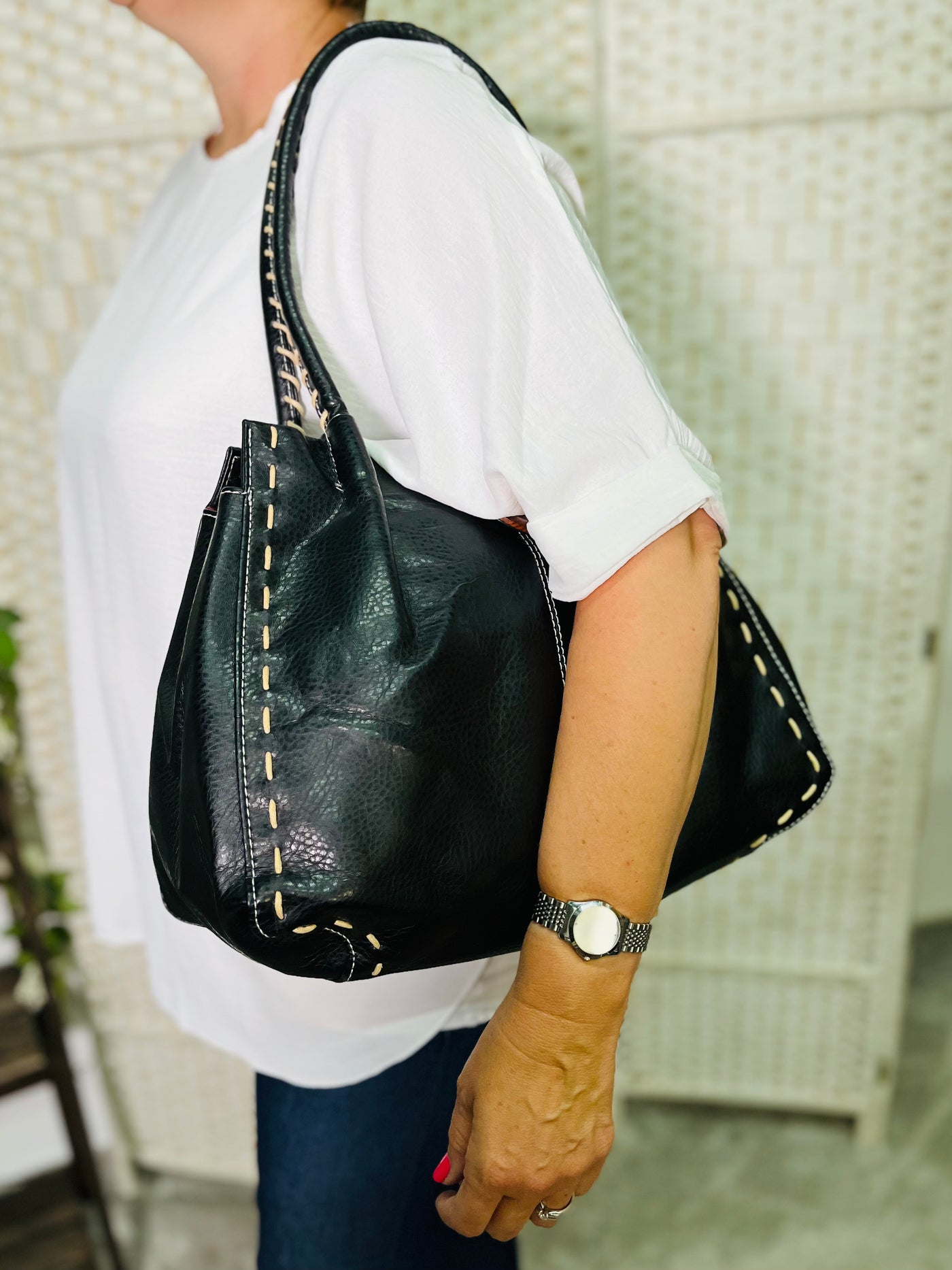 Shoulder Handbag-Black