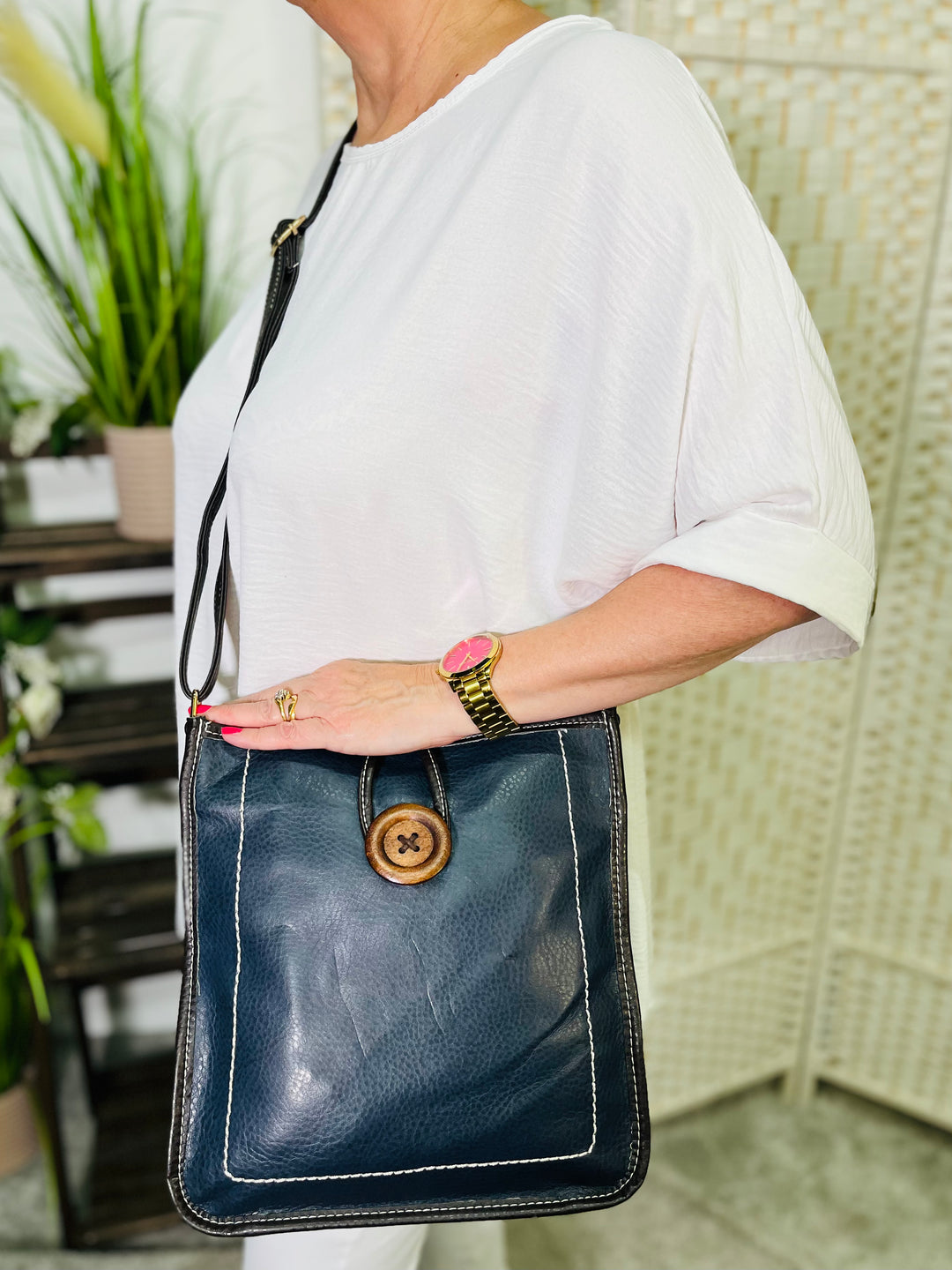 Crossbody Handbag-Navy