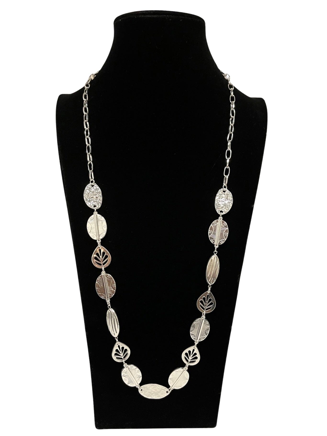 Silver Long Statement Necklace