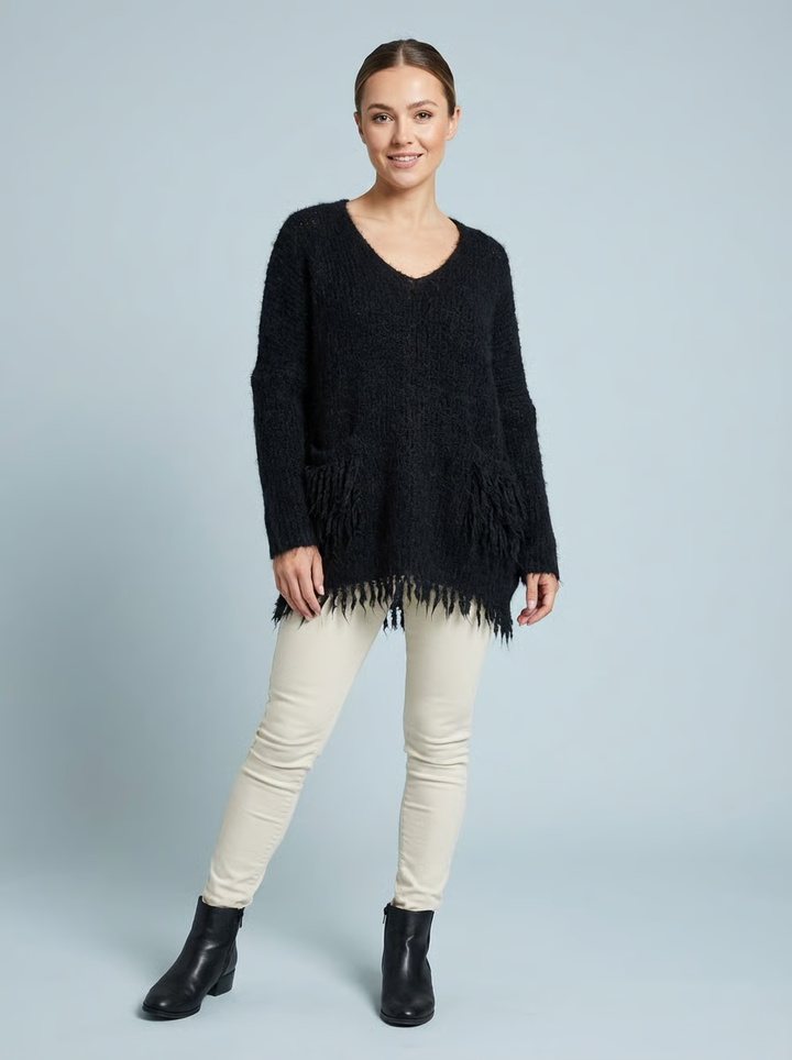 “HAZEL” Knit Jumper - Black