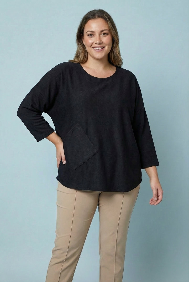 "AMIRA" Soft Knit Top - Black