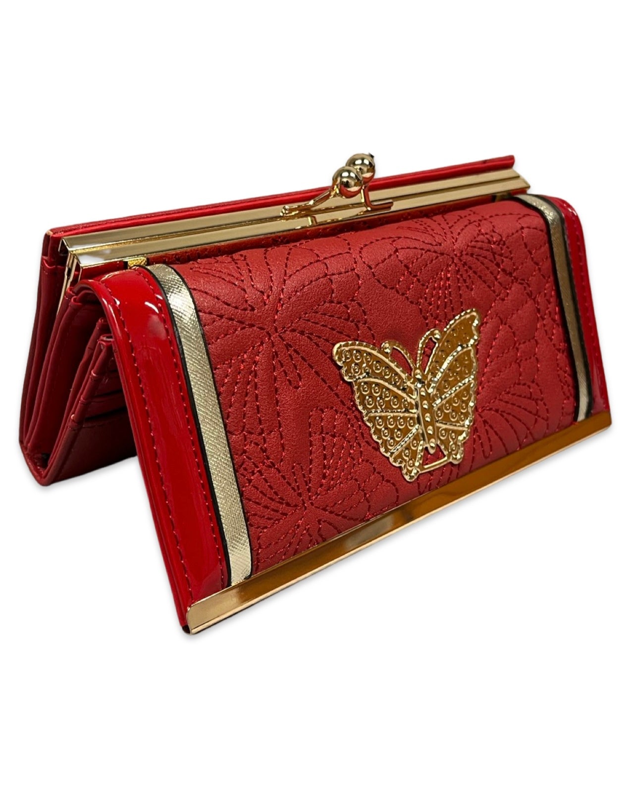 Red & Gold Butterfly Purse