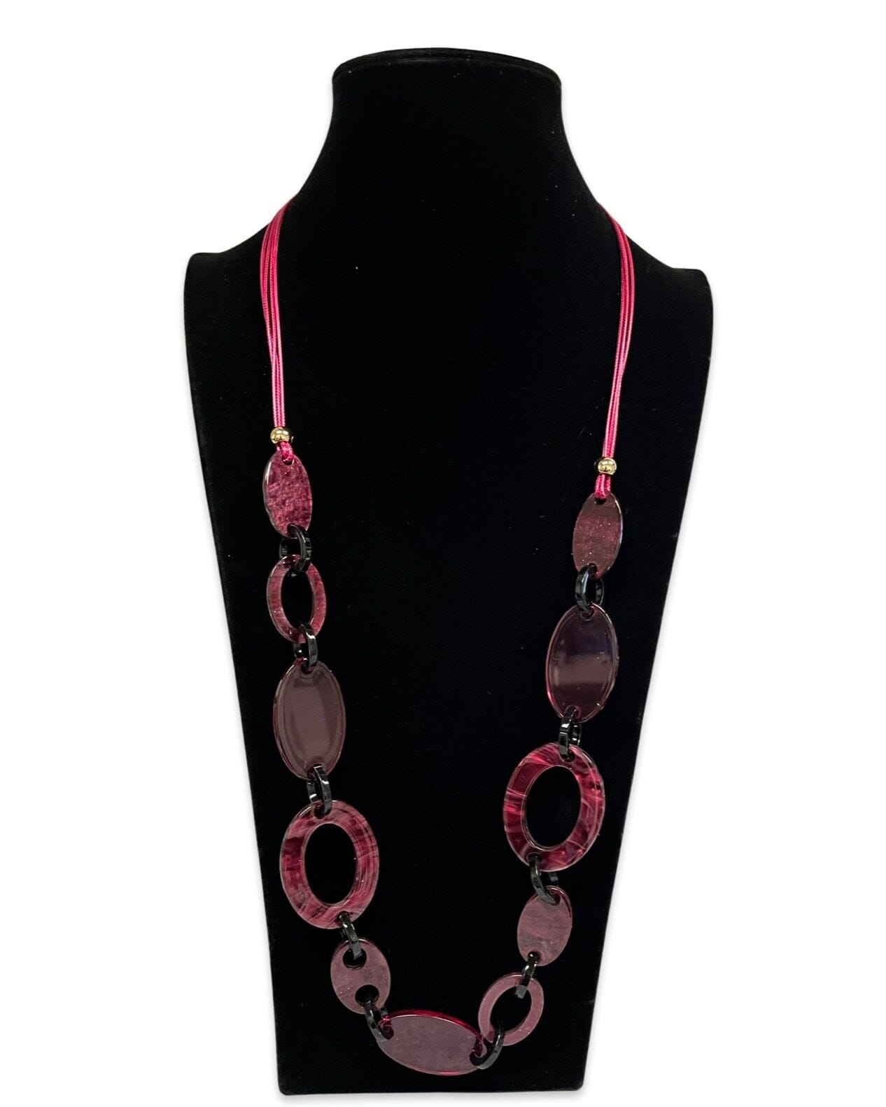 Magenta Long Statement Necklace