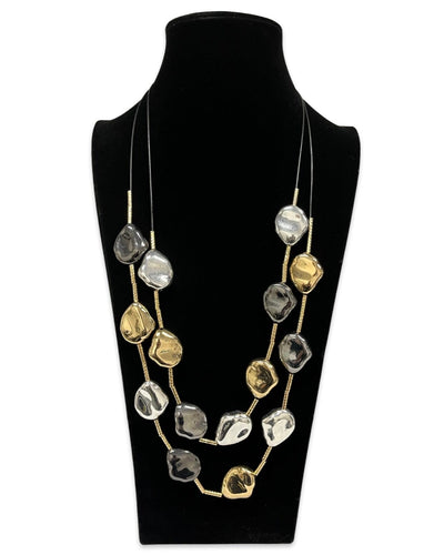 Gold & Silver Long Statement Necklace