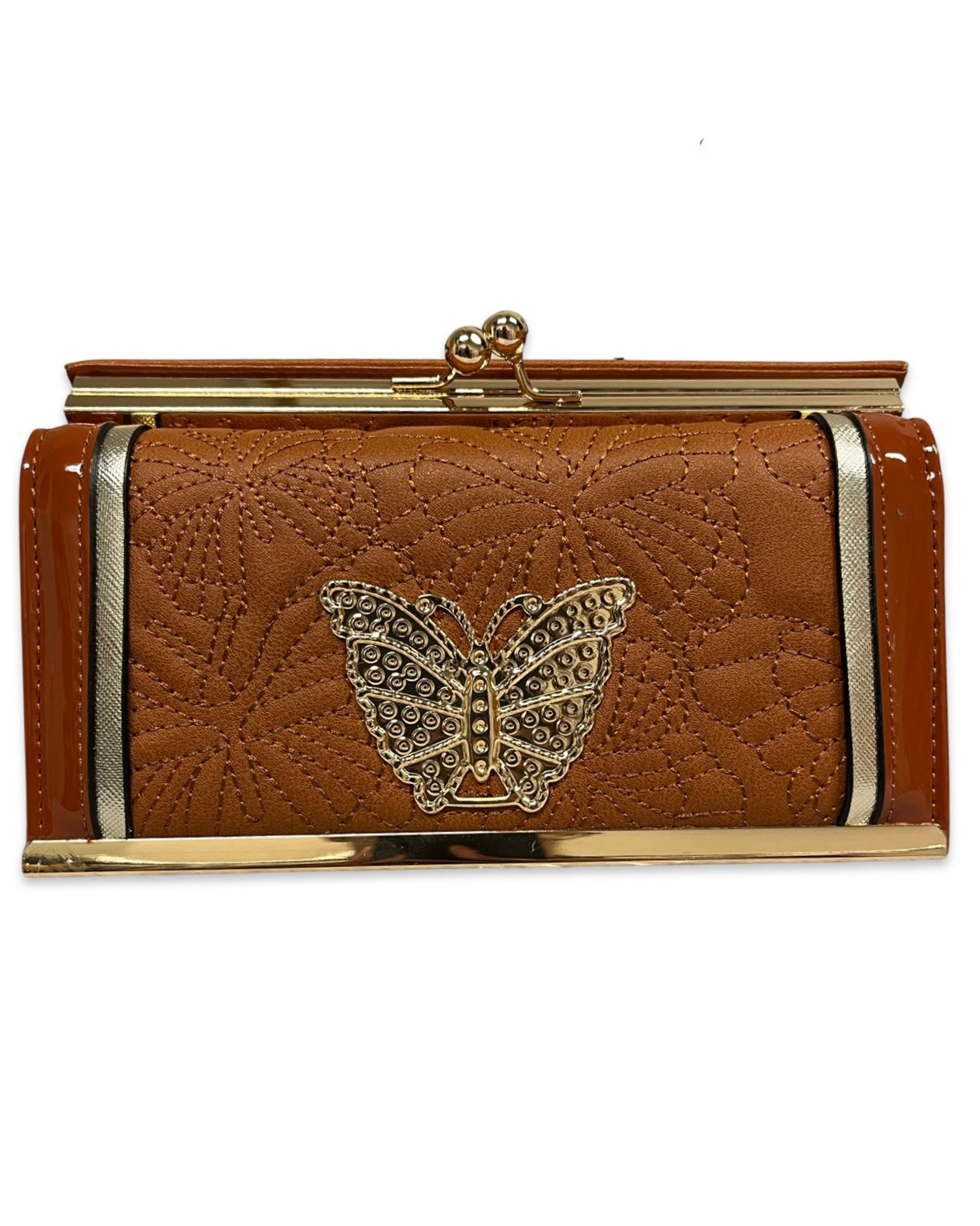 Brown & Gold Butterfly Purse
