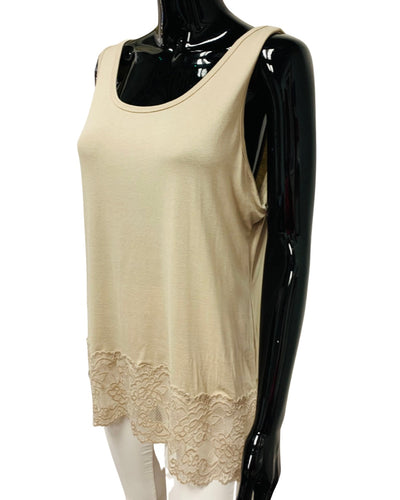 MAGIC Vest With Added Lace Trim - Sand