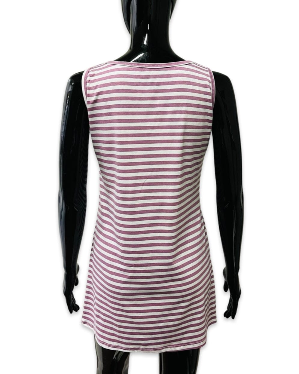 MAGIC Vest Stripe Print-Pink & White