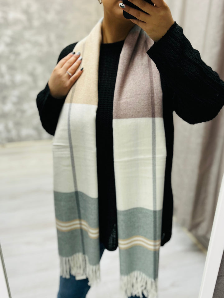 Check Print Scarf-Multicolour