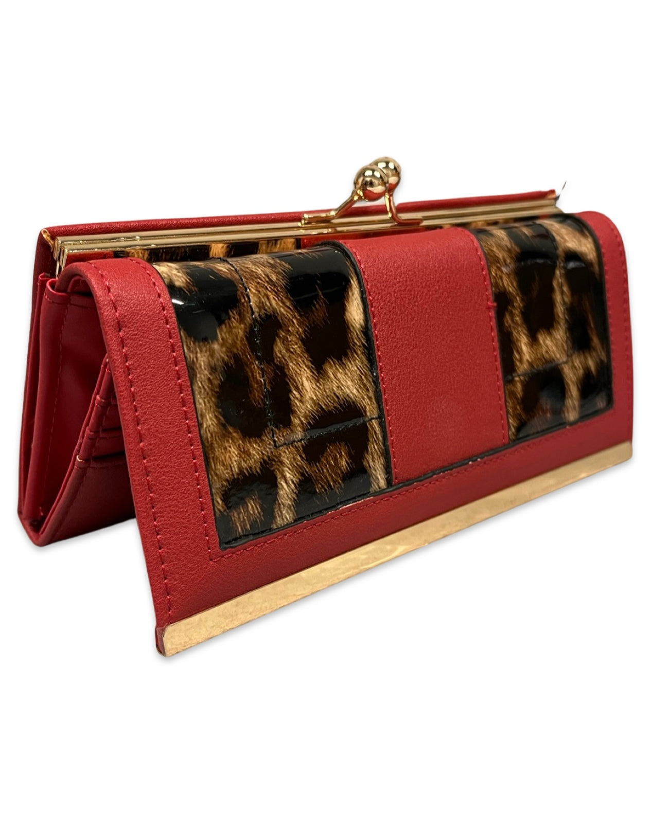 Red leopard print discount handbag