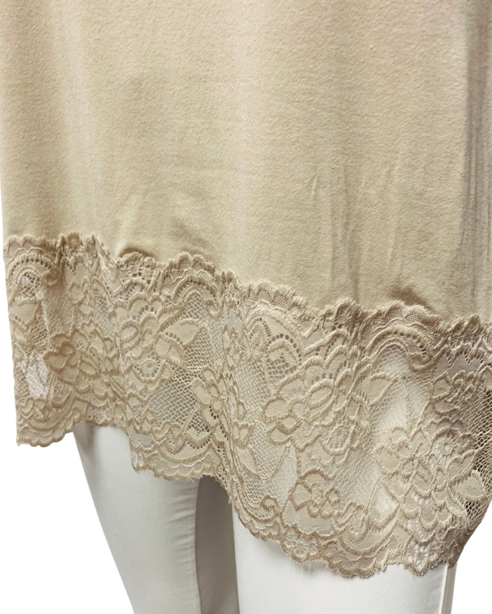 MAGIC Vest With Added Lace Trim - Sand