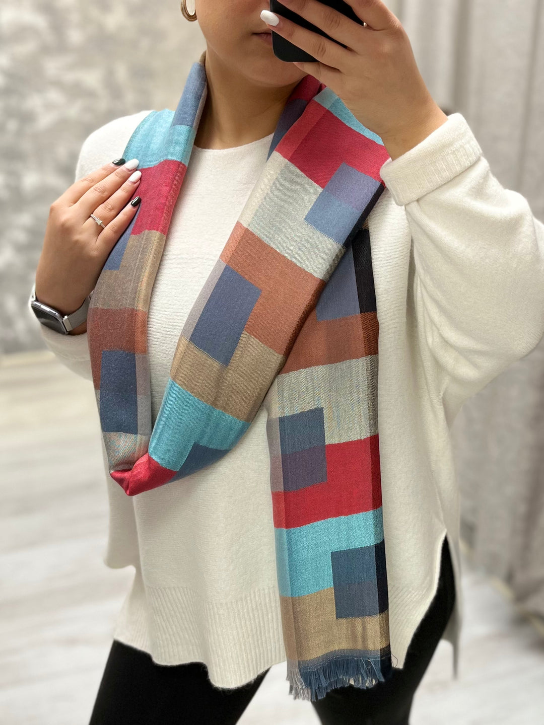 Block Print Scarf-Multicolour