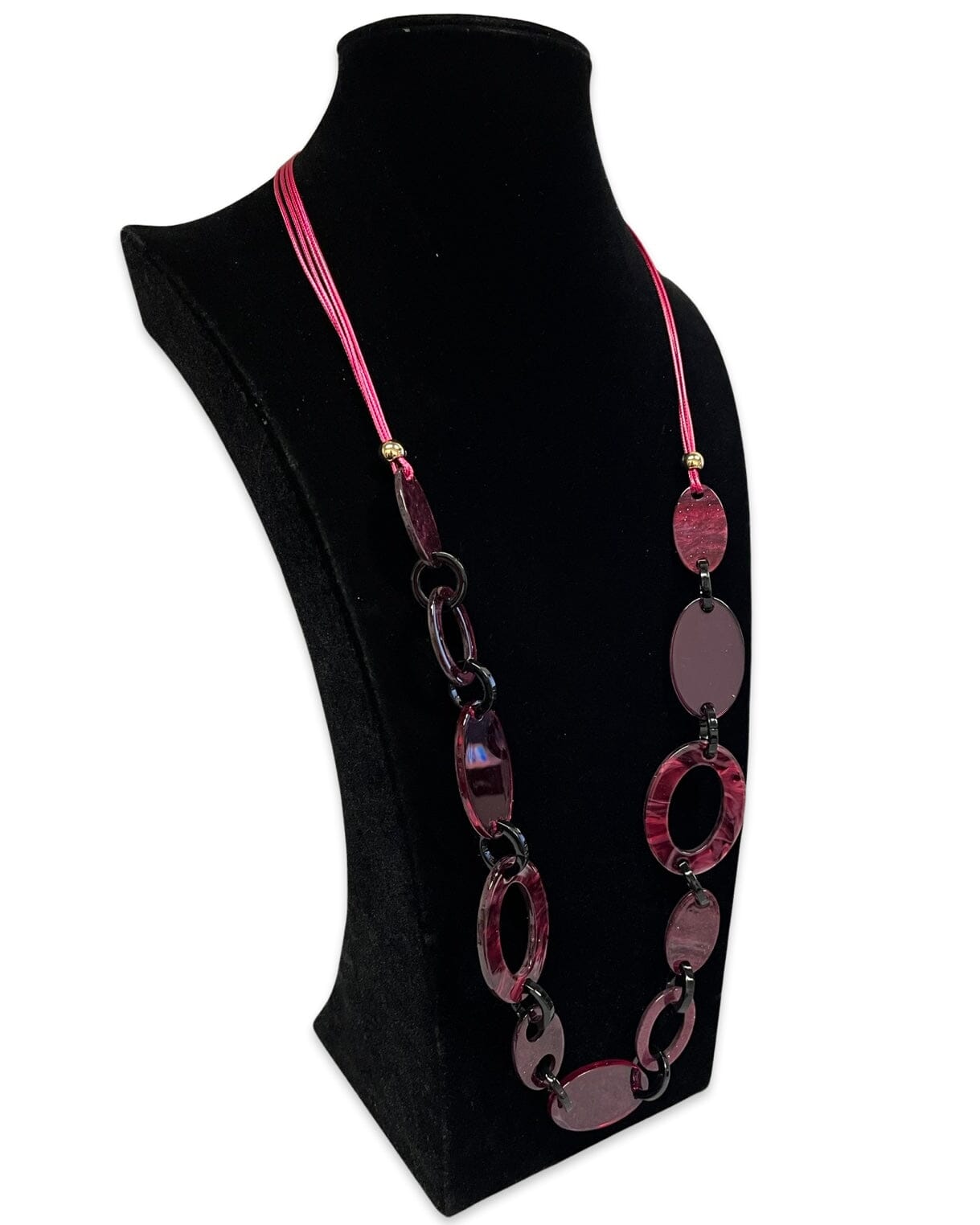 Magenta Long Statement Necklace